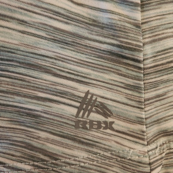 RBX Womens Pullover Shirt Blue Gray Short Sleeve V Neck Size M Workout Exercise - Picture 4 of 5